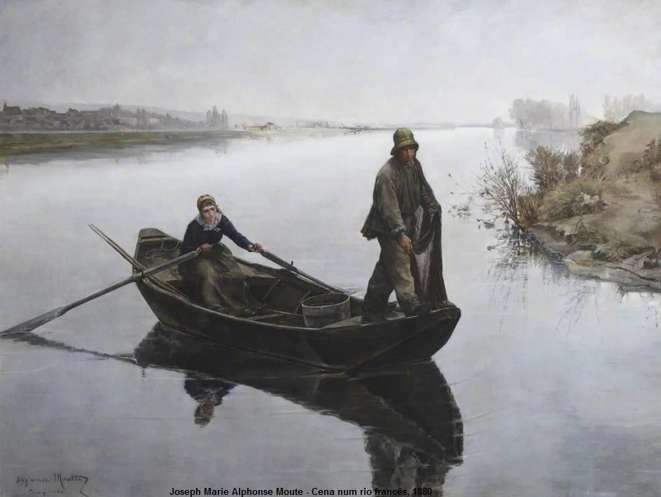 45-Alphonse Moutte-Scena su un fiume francese  